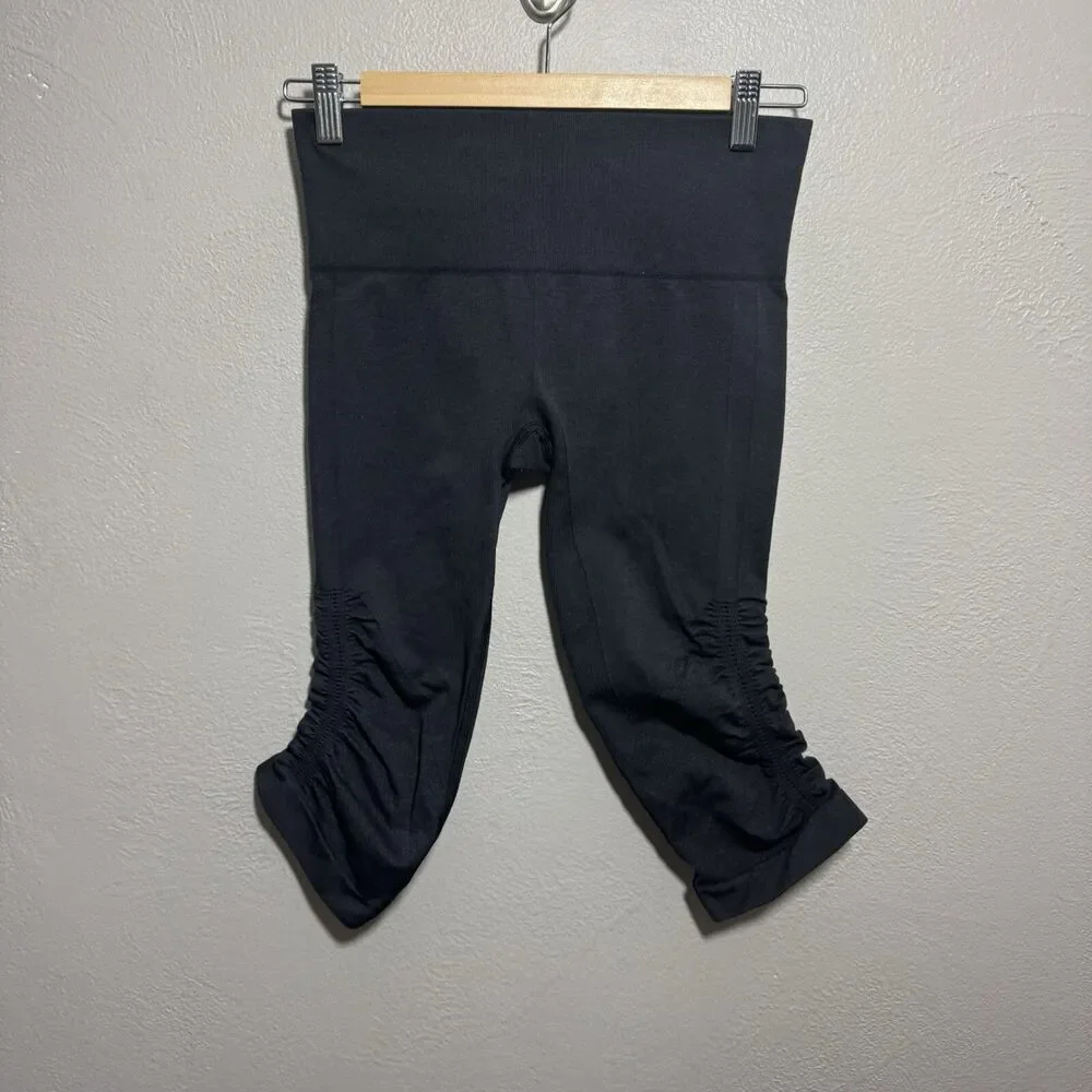 Lululemon High Rise Seamless Crop Pants Charcoal Gray Leggings Sz 6